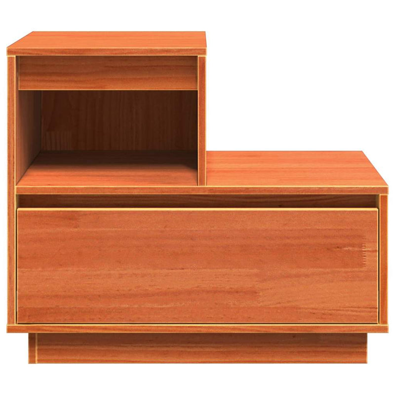 vidaXL Éjjeliszekrény fiókkal Viaszbarna 60 x 34 x 51 cm Tömör fenyőfa