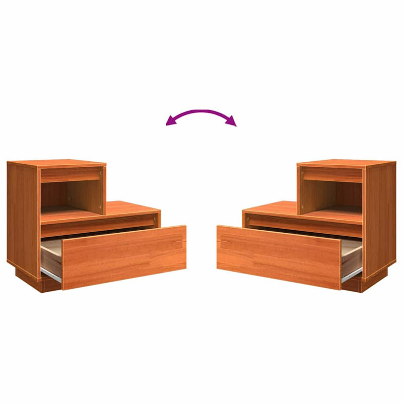 vidaXL Éjjeliszekrény fiókkal Viaszbarna 60 x 34 x 51 cm Tömör fenyőfa