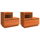 vidaXL Éjjeliszekrény 2 pcs Faggyú barna 60 x 34 x 51 cm Faanyag
