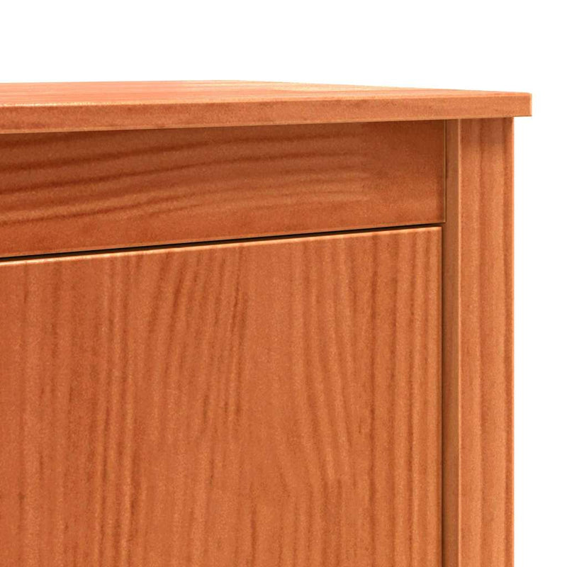 vidaXL Széf fiókkal Faggyú barna 70 x 35 x 80 cm Tömör fenyőfa