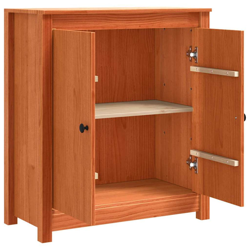 vidaXL Széf fiókkal Faggyú barna 70 x 35 x 80 cm Tömör fenyőfa