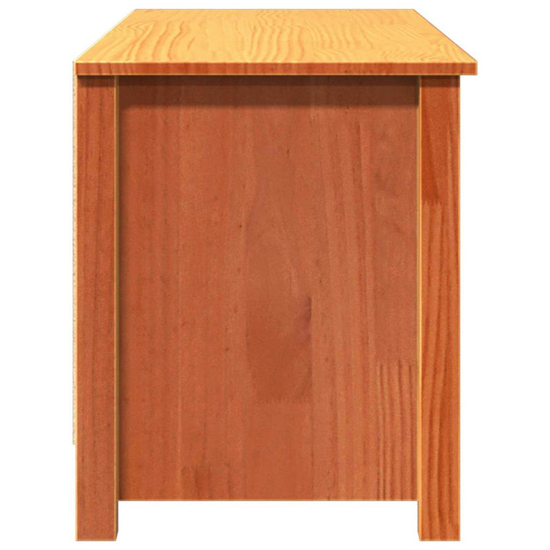 vidaXL Cipőpad polcokkal Viaszbarna 110 x 38 x 45.5 cm Tömör fenyőfa