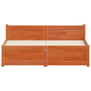 vidaXL Ágykeret Faggyú barna 205.5 x 95.5 x 51 cm Tömör fenyőfa