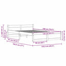 vidaXL Ágykeret Faggyú barna 205.5 x 95.5 x 51 cm Tömör fenyőfa