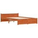 vidaXL Ágykeret Faggyú barna 195,5 x 140,5 x 51 cm Tömör fenyőfa