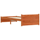vidaXL Ágykeret Faggyú barna 205.5 x 95.5 x 51 cm Tömör fenyőfa