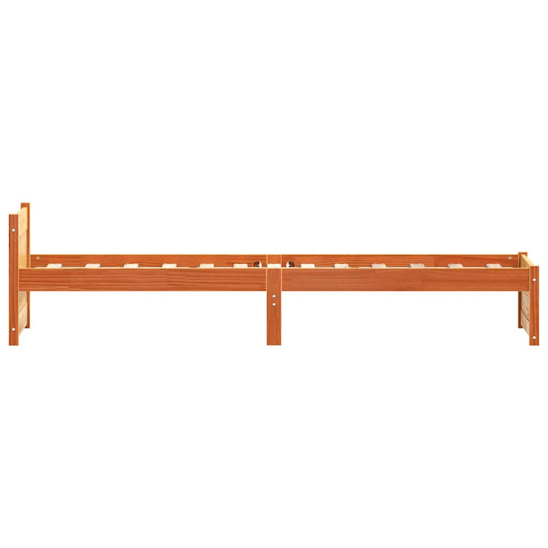vidaXL Ágykeret Faggyú barna 205.5 x 95.5 x 51 cm Tömör fenyőfa