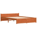 vidaXL Ágykeret Faggyú barna 205,5 x 155,5 x 51 cm Tömör fenyőfa