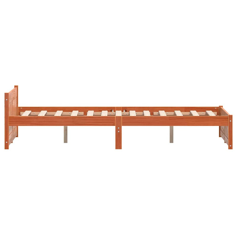 vidaXL Ágykeret Faggyú barna 205.5 x 95.5 x 51 cm Tömör fenyőfa