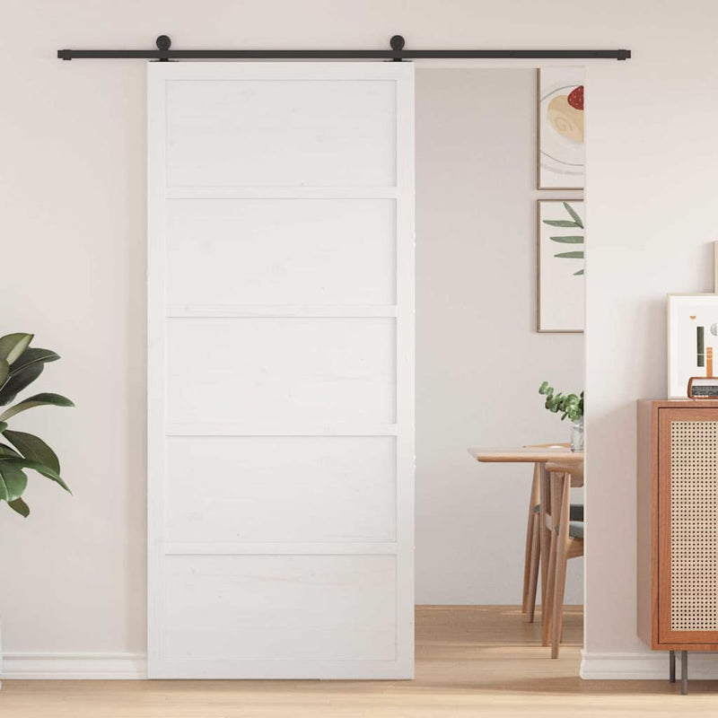 vidaXL Pajtaajtó Fehér 100 x 208 cm Tömör fenyőfa