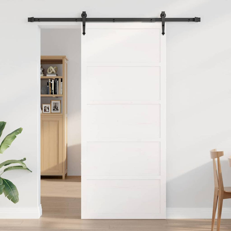 vidaXL Pajtaajtó Fehér 100 x 208 cm Tömör fenyőfa