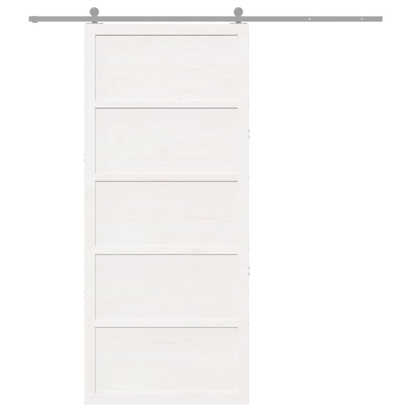 vidaXL Pajtaajtó Fehér 100 x 208 cm Tömör fenyőfa