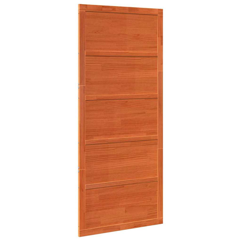 vidaXL Pajtaajtó Viaszbarna 100 x 208 cm Tömör fenyőfa