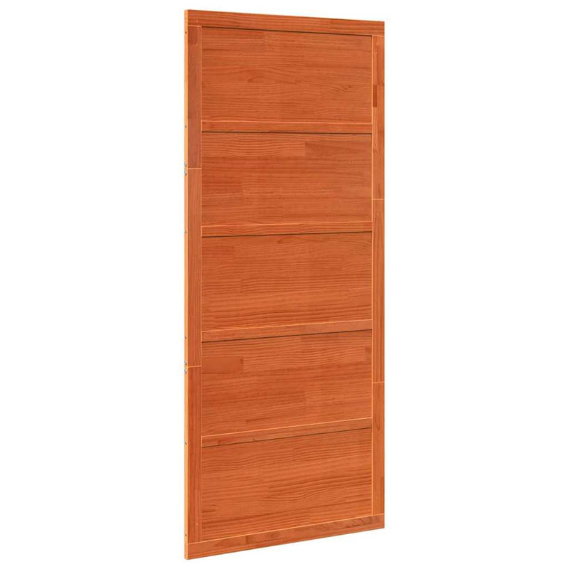 vidaXL Pajtaajtó Viaszbarna 100 x 208 cm Tömör fenyőfa
