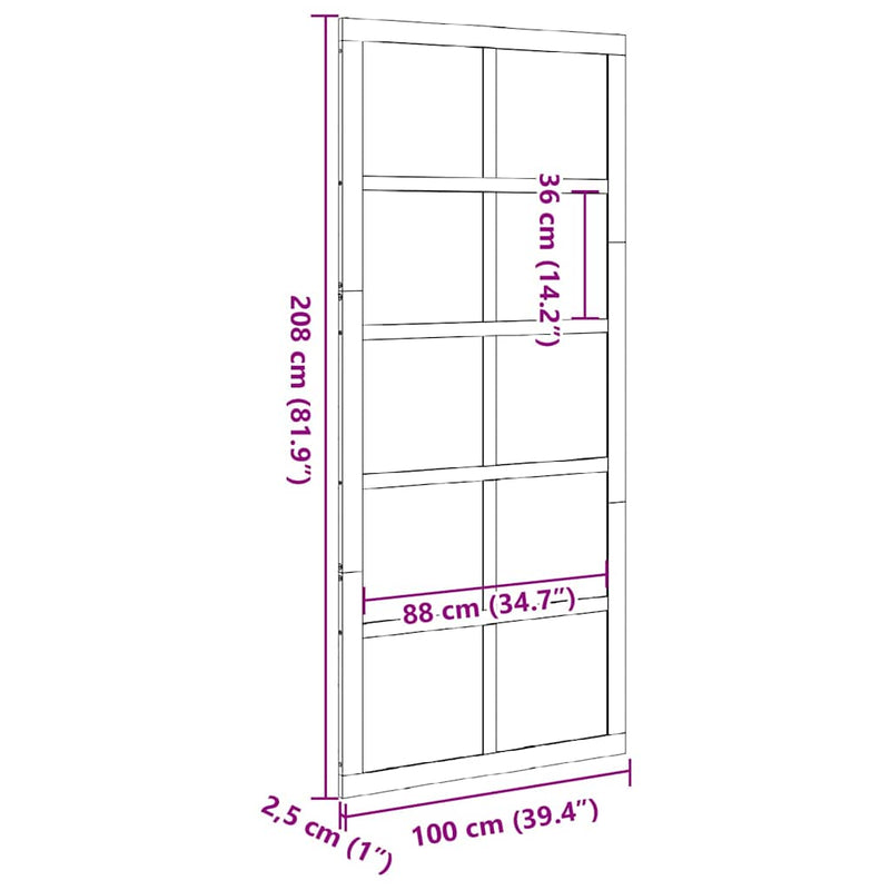 vidaXL Istállóajtó Fehér 100 x 210 cm Tömör fenyőfa