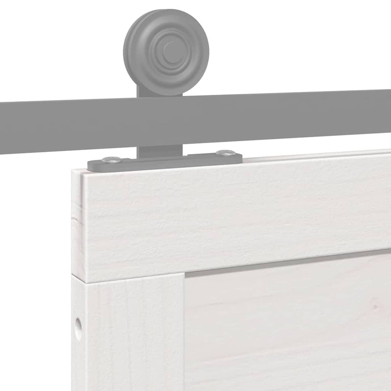 vidaXL Istállóajtó Fehér 90 x 210 cm Tömör fenyőfa