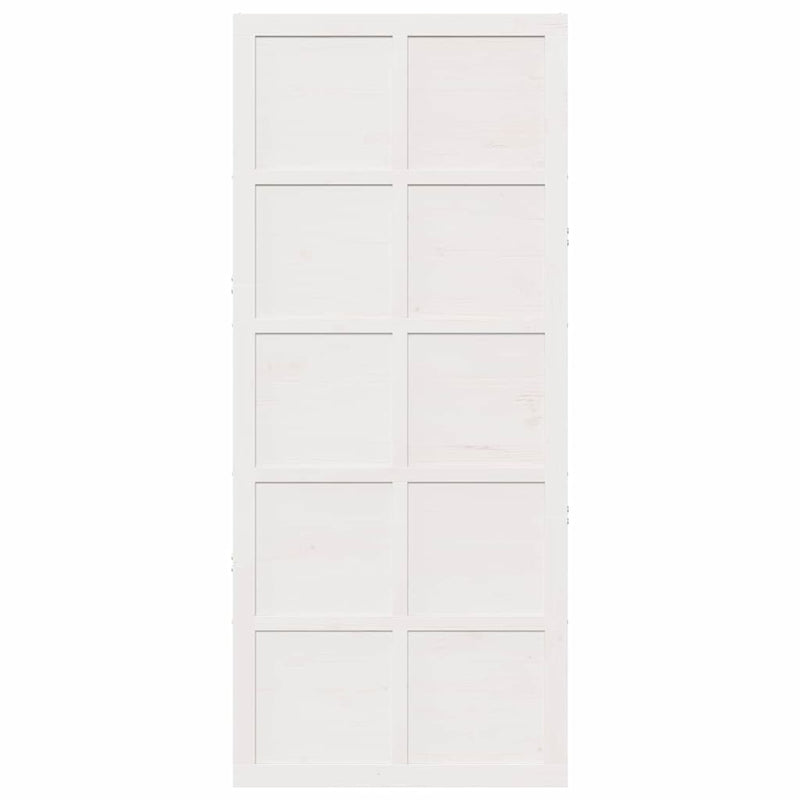 vidaXL Istállóajtó Fehér 90 x 210 cm Tömör fenyőfa