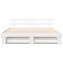 vidaXL Ágykeret fejtámlával Fehér 200 x 200 cm Tömör fenyőfa