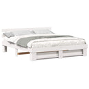 vidaXL Ágykeret fejtámlával Fehér 180 x 200 cm Tömör fenyőfa