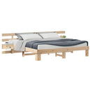 vidaXL Ágykeret fejtámlával Barna 200 x 200 cm Tömör fenyőfa