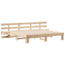 vidaXL Ágykeret fejtámlával Barna 200 x 200 cm Tömör fenyőfa