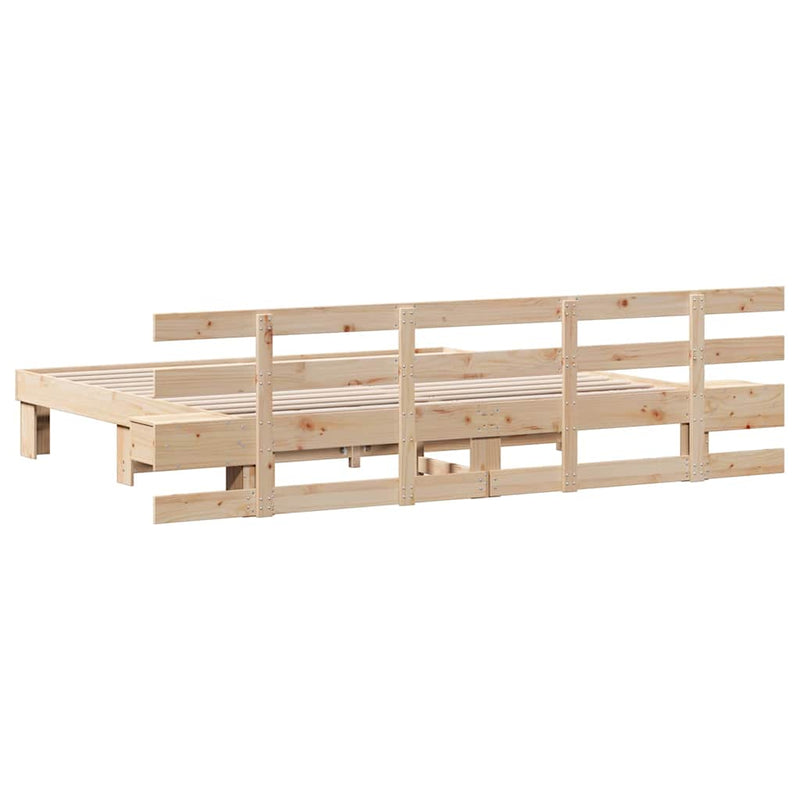 vidaXL Ágykeret fiókkal Barna 200 x 200 cm Tömör fenyőfa