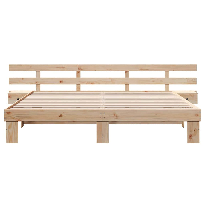vidaXL Ágykeret fiókkal Barna 200 x 200 cm Tömör fenyőfa