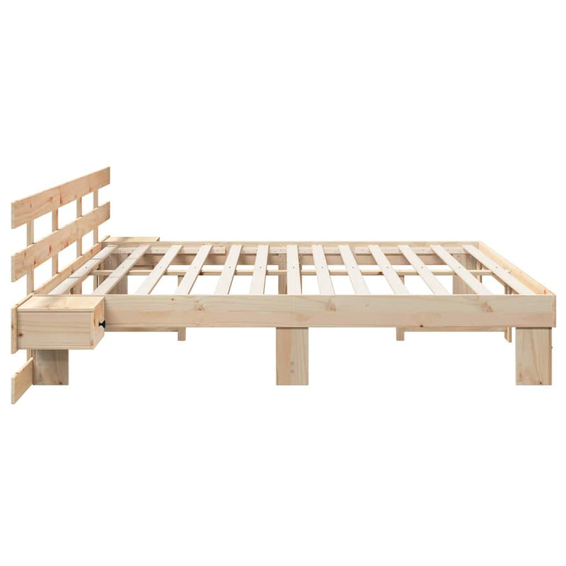 vidaXL Ágykeret fiókkal Barna 200 x 200 cm Tömör fenyőfa
