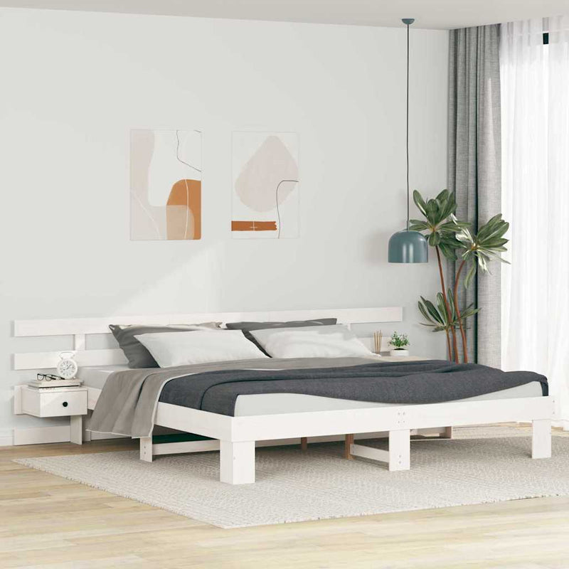 vidaXL Ágykeret fiókkal Fehér 200 x 200 cm faszínű