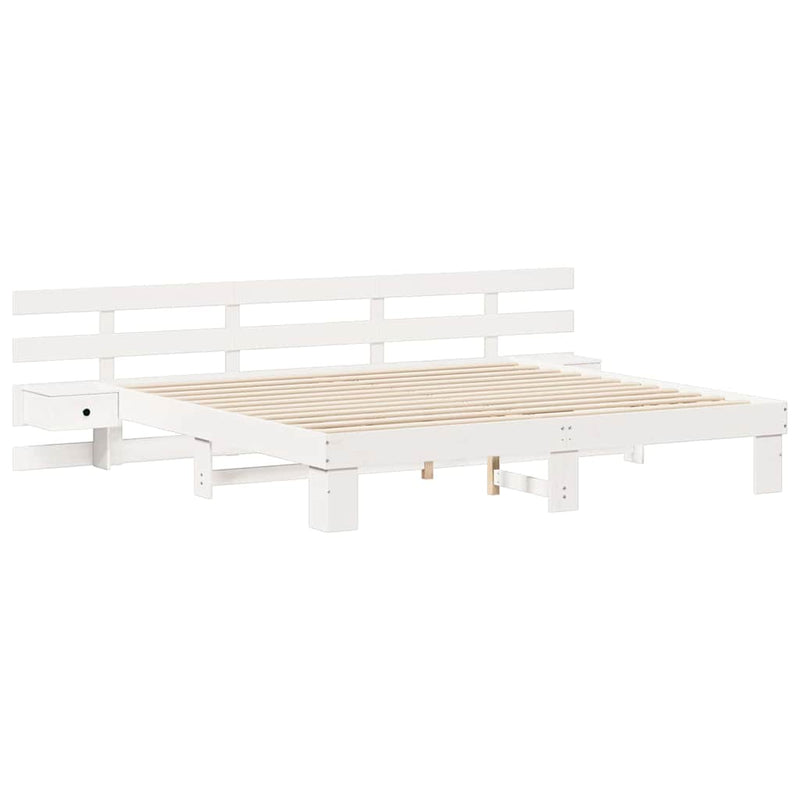 vidaXL Ágykeret fiókkal Fehér 200 x 200 cm faszínű