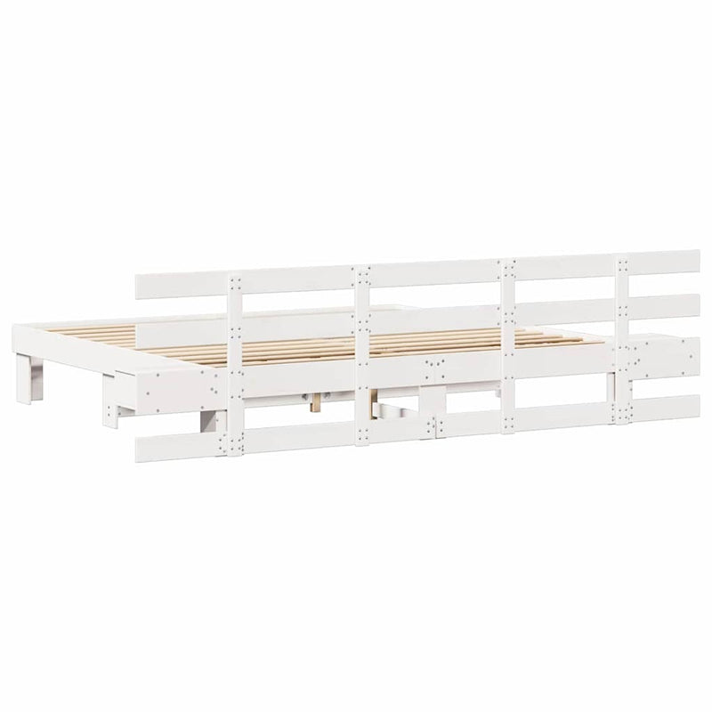 vidaXL Ágykeret fiókkal Fehér 200 x 200 cm faszínű