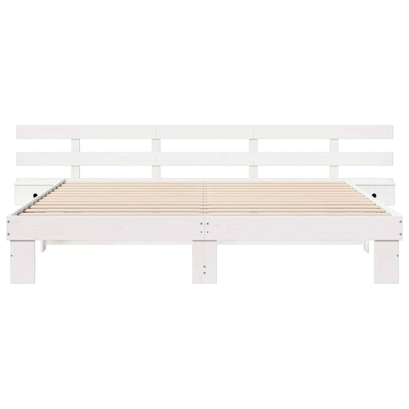 vidaXL Ágykeret fiókkal Fehér 200 x 200 cm faszínű
