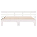 vidaXL Ágykeret fejtámlával Fehér 200 x 200 cm Tömör fenyőfa