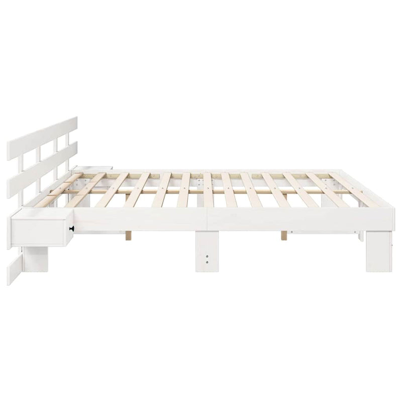 vidaXL Ágykeret fiókkal Fehér 200 x 200 cm faszínű