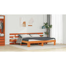 vidaXL Ágykeret fejtámlával Barna 200 x 200 cm Tömör fenyőfa