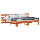 vidaXL Ágykeret fejtámlával Barna 200 x 200 cm Tömör fenyőfa