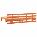 vidaXL Ágykeret fejtámlával Barna 200 x 200 cm Tömör fenyőfa