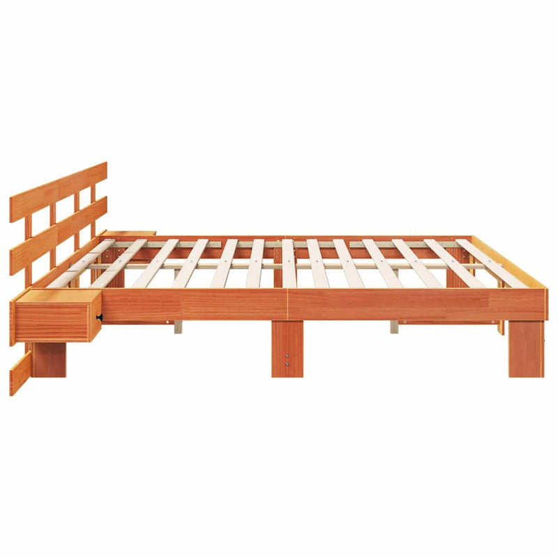 vidaXL Ágykeret fiókkal Barna 200 x 200 cm Tömör fenyőfa