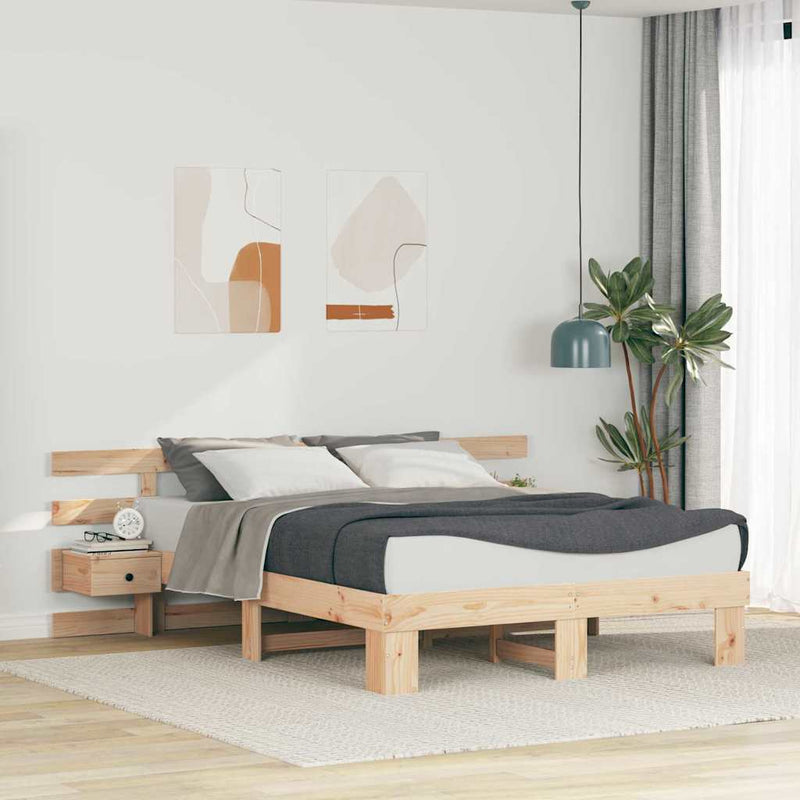 vidaXL Ágykeret fiókkal Barna 160 x 200 cm Tömör fenyőfa