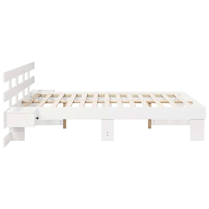 vidaXL Ágykeret Fehér 160 x 200 cm Tömör fenyőfa és Tömör fenyőfa