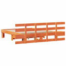 vidaXL Ágykeret Barna 140 x 200 cm Tömör fenyőfa és Tömör fenyőfa