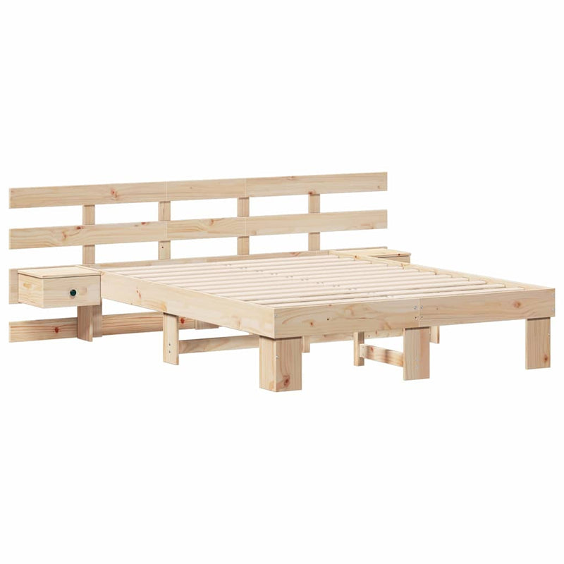 vidaXL Ágykeret Barna 120 x 200 cm Tömör fenyőfa és Tömör fenyőfa