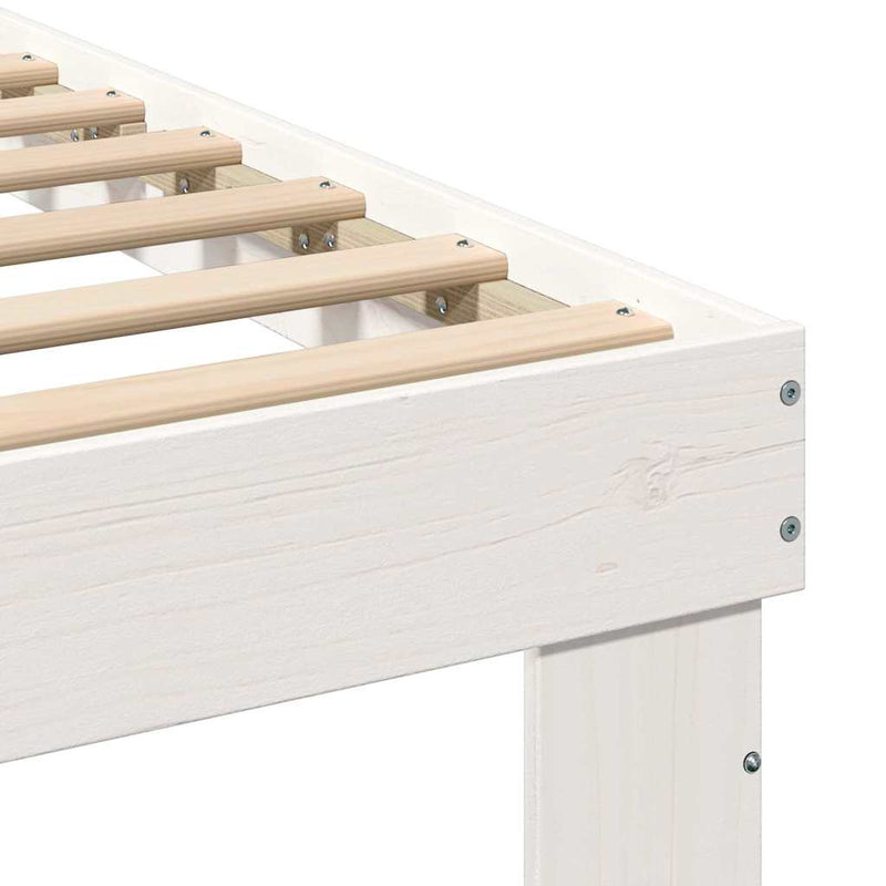 vidaXL Ágykeret Fehér 120 x 200 cm Tömör fenyőfa és Tömör fenyőfa