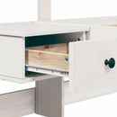 vidaXL Ágykeret Fehér 120 x 200 cm Tömör fenyőfa és Tömör fenyőfa