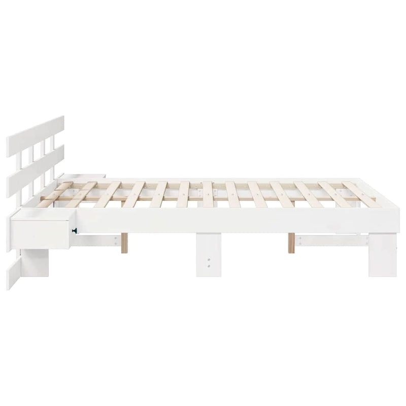 vidaXL Ágykeret Fehér 120 x 200 cm Tömör fenyőfa és Tömör fenyőfa