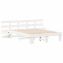 vidaXL Ágykeret Fehér 140 x 190 cm Tömör fenyőfa és Tömör fenyőfa