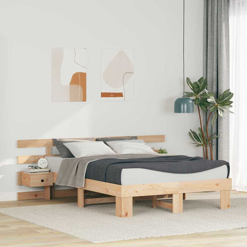 vidaXL Ágykeret fiókkal Barna 120 x 190 cm Tömör fenyőfa
