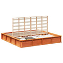 vidaXL Ágykeret Faggyú barna 200 x 200 cm Tömör fenyőfa