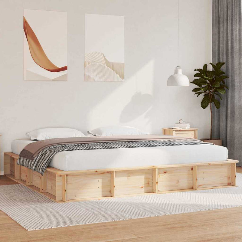 vidaXL Ágykeret Tömör fenyőfa 210 x 118 x 30 cm Tömör fenyőfa
