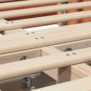 vidaXL Ágykeret tárolóval Viaszbarna 210 x 118 x 30 cm Tömör fenyőfa